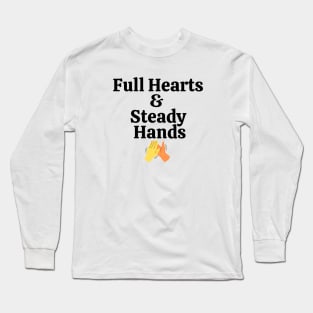 Full Hearts and Steady Hands High Five Orange Yellow Long Sleeve T-Shirt